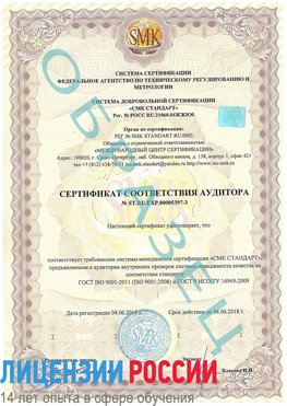 Образец сертификата соответствия аудитора №ST.RU.EXP.00005397-3 Амурск Сертификат ISO/TS 16949